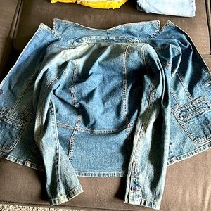 Gloria Vanderbilt, Large, Demin Vintage Jacket, Brown Hue, pockets